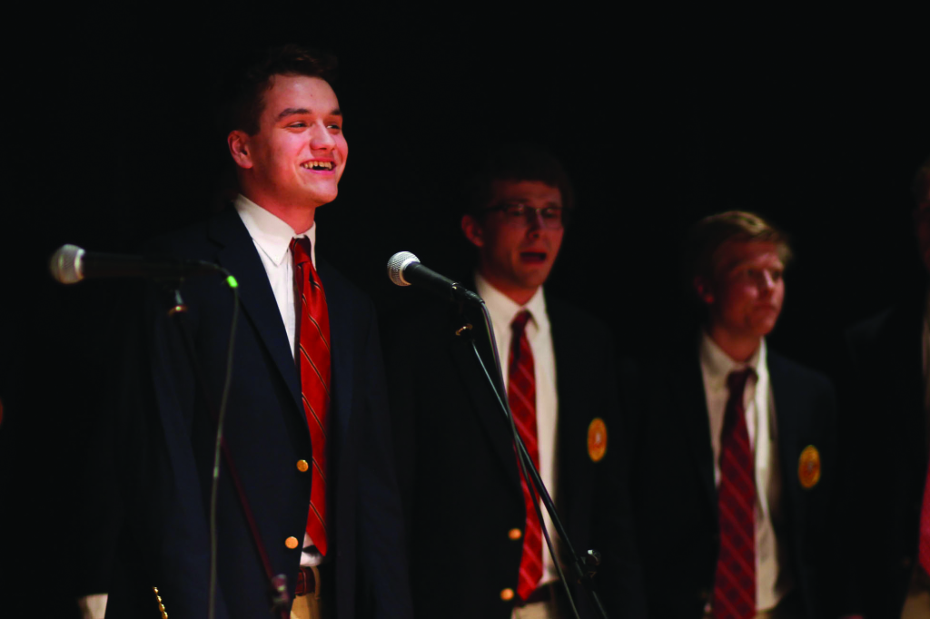 Benson Anderson ‘18 performs Mr. Brightside with The Hilltoppers. 