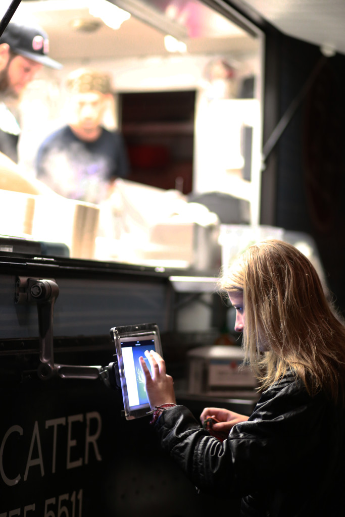 Students were able to use tablets in order to complete orders and payments at the food trucks.